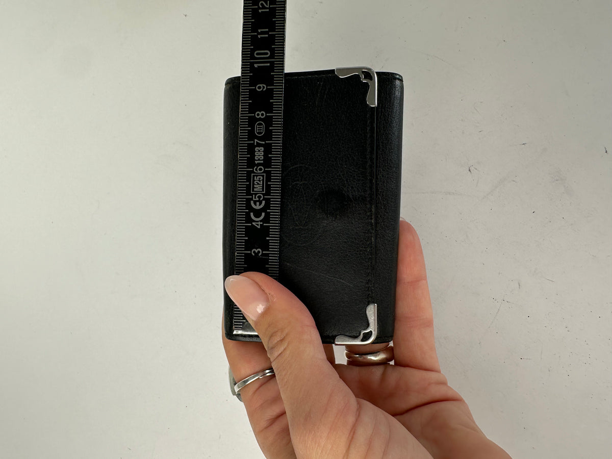 Vintage Cartier Leather Key Holder Wallet Late 1990s Black Burgundy