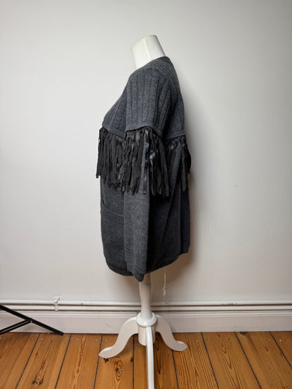 Vintage Givenchy Wool Coat / Cardigan Anthracite L