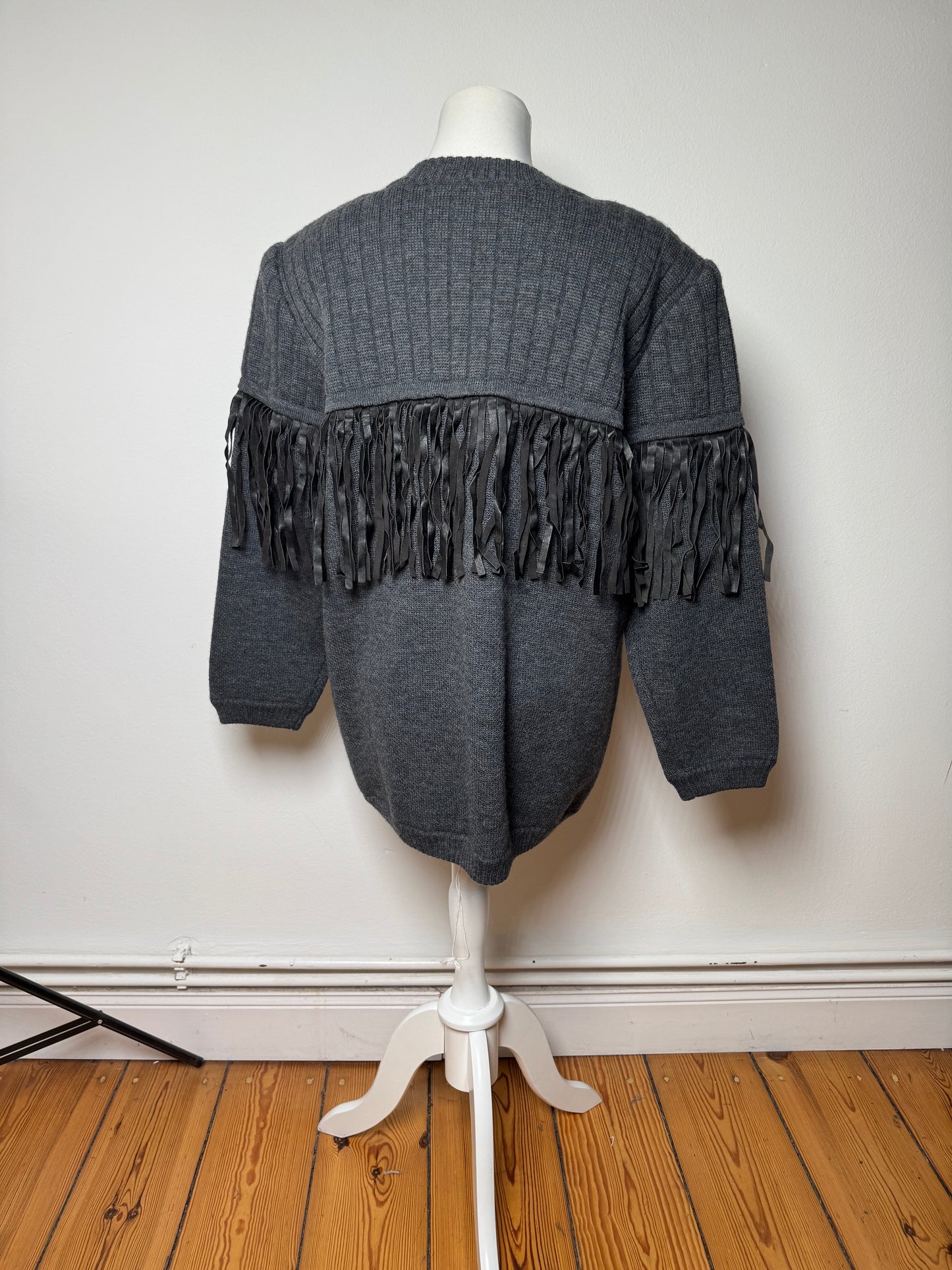 Vintage Givenchy Wool Coat / Cardigan Anthracite L