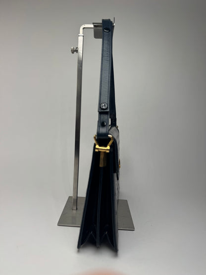 Sac vintage en cuir monogramme Dior 2Way bleu marine