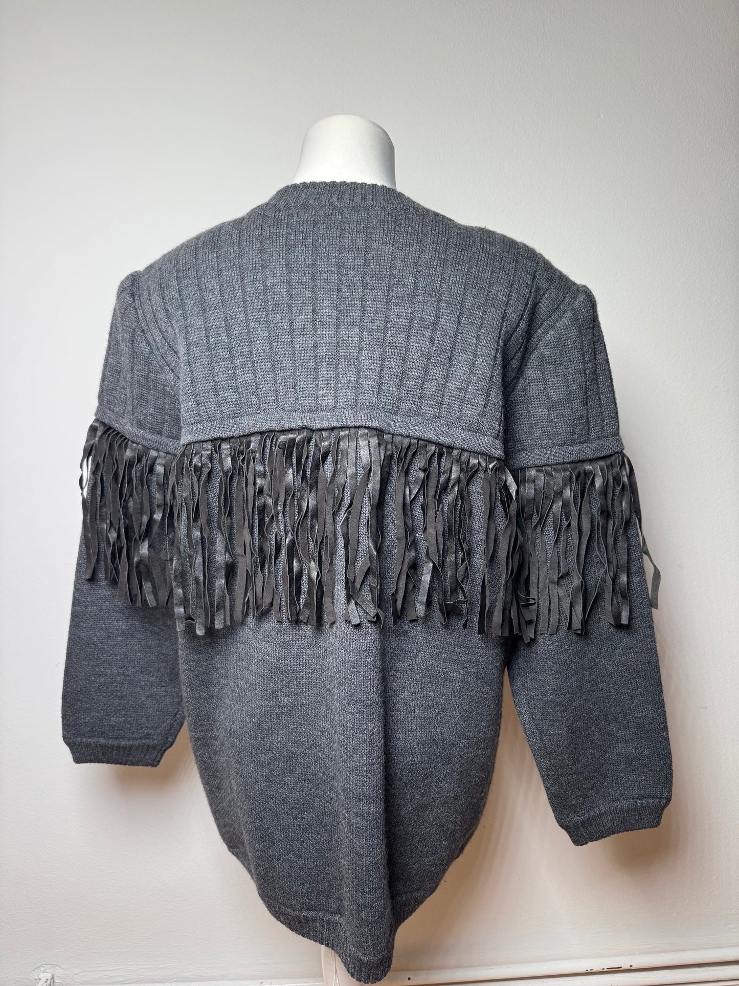 Vintage Givenchy Wool Coat / Cardigan Anthracite L