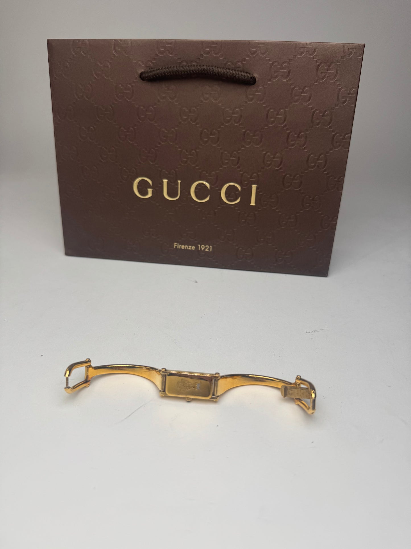 Vintage Gucci Horsebit steel watch gold