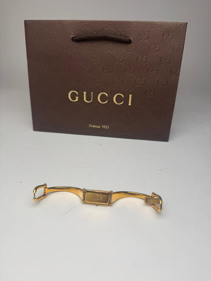 Vintage Gucci Horsebit steel watch gold