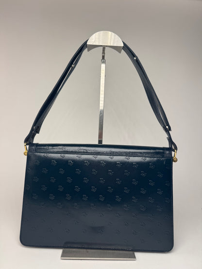 Sac vintage en cuir monogramme Dior 2Way bleu marine