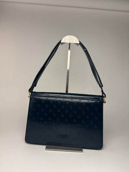Sac vintage en cuir monogramme Dior 2Way bleu marine