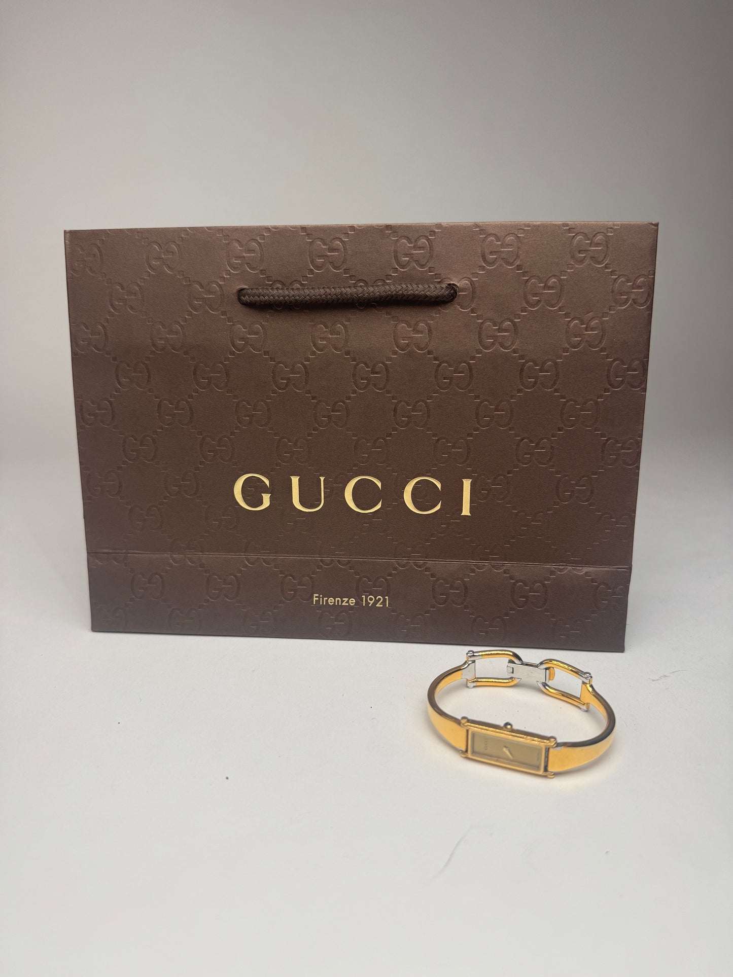 Vintage Gucci Horsebit steel watch gold