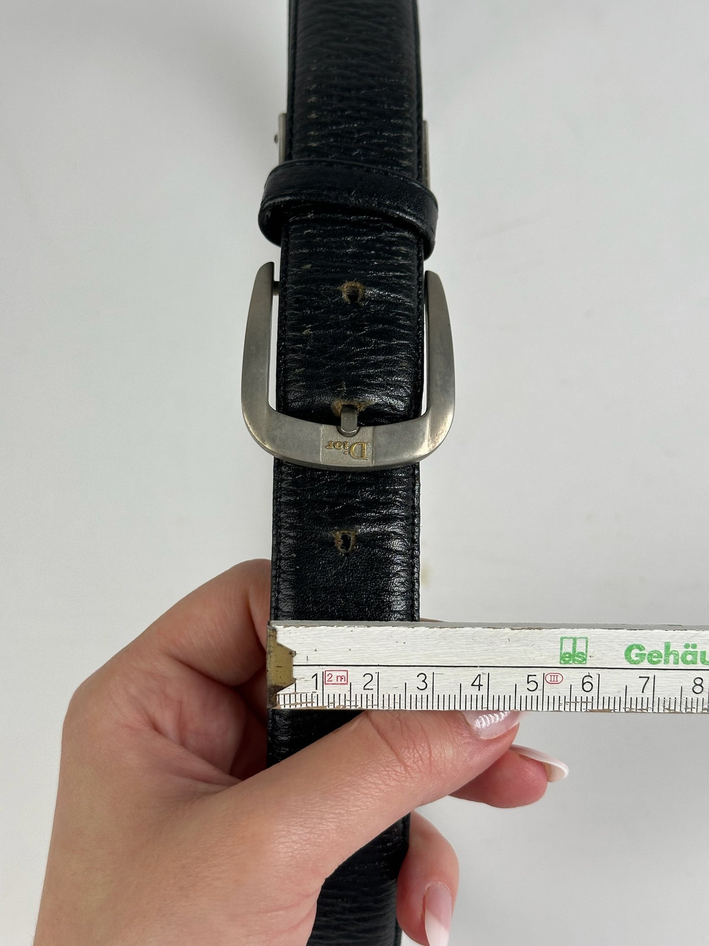 Vintage Dior Leather Belt black