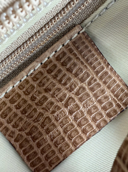 Vintage Etro Paisley Flap Crossbody Bag Late 1990s Cream Tan