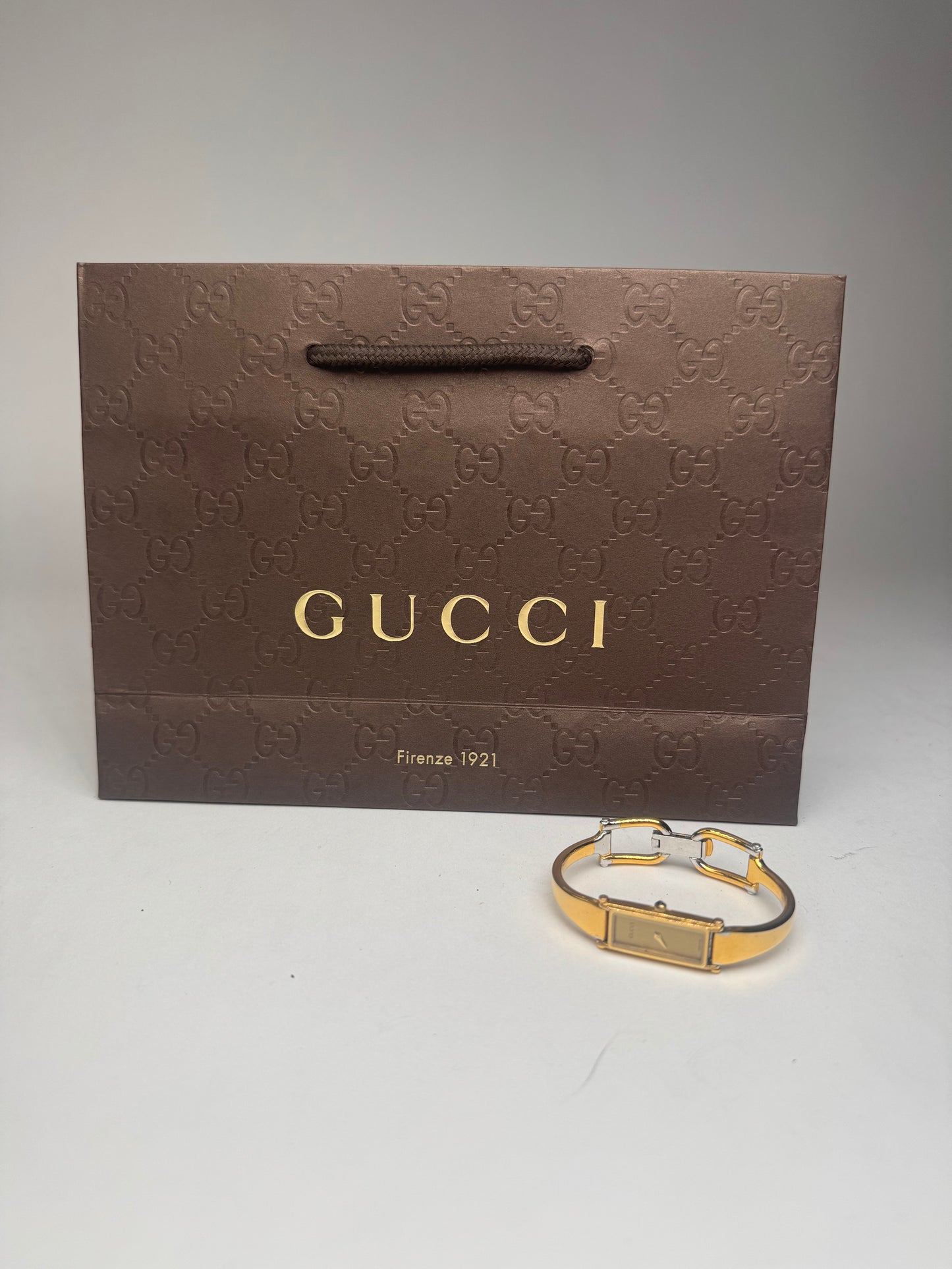 Vintage Gucci Horsebit steel watch gold