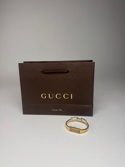 Vintage Gucci Horsebit steel watch gold