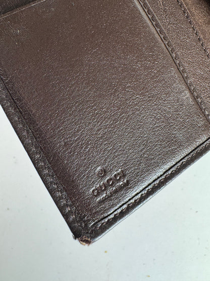 Vintage Gucci GG Monogram Leather Wallet Beige Brown
