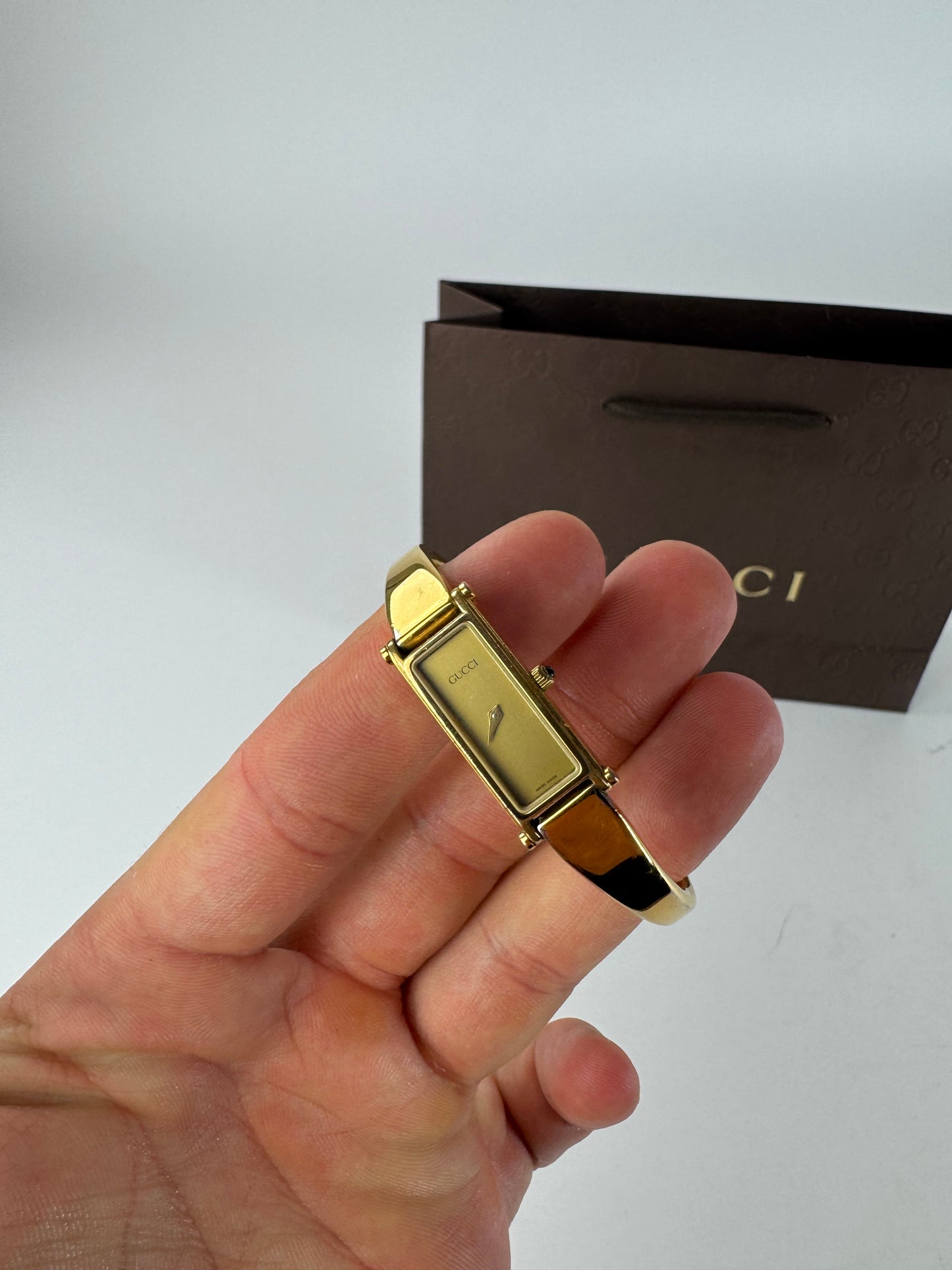 Vintage Gucci Horsebit steel watch gold