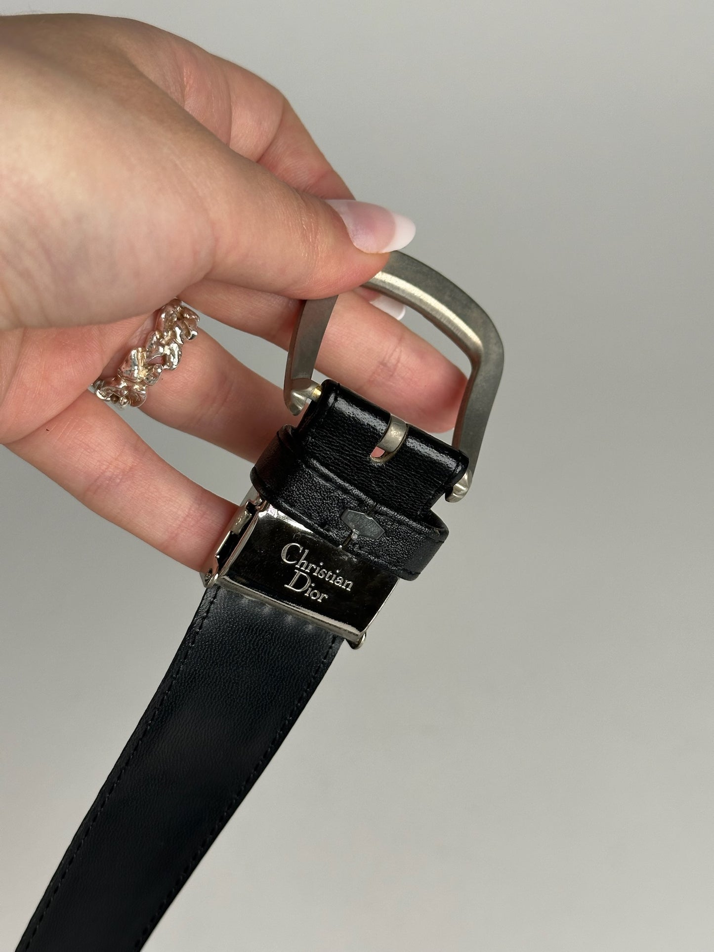 Vintage Dior Leather Belt black