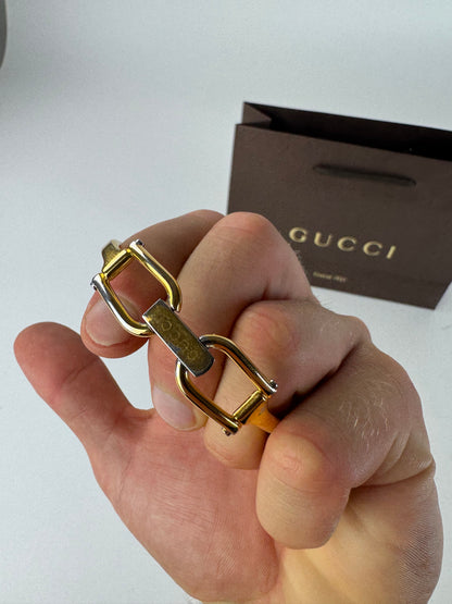 Vintage Gucci Horsebit steel watch gold