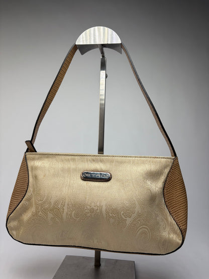 Vintage Etro Paisley Flap Crossbody Bag Late 1990s Cream Tan