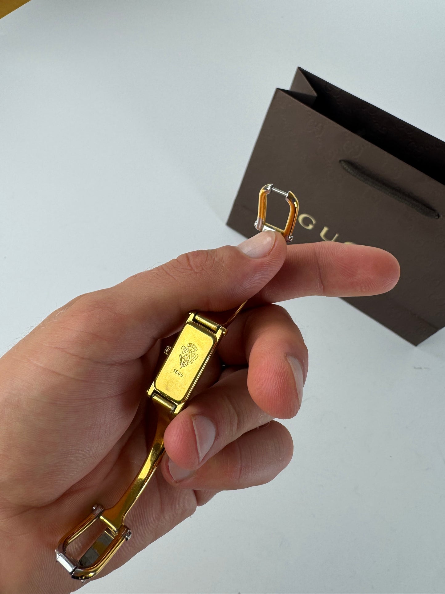 Vintage Gucci Horsebit steel watch gold