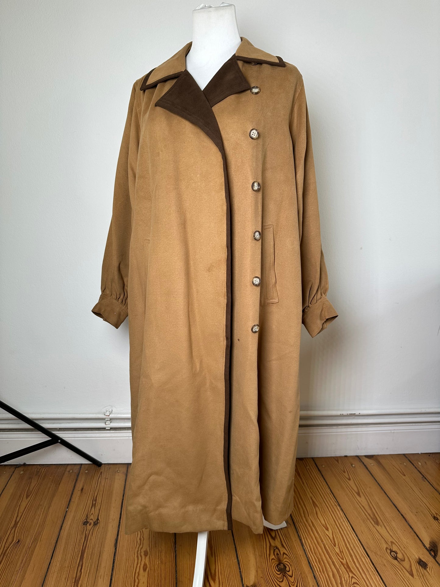 Vintage Saint Laurent Suede Coat Beige Brown M