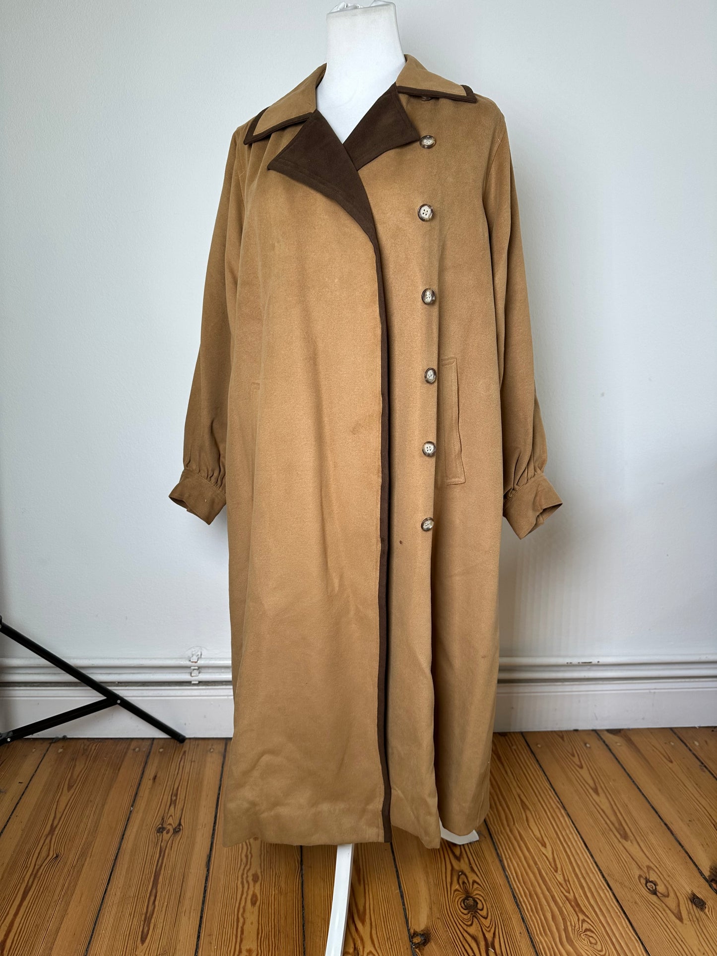 Vintage Saint Laurent Suede Coat Beige Brown M