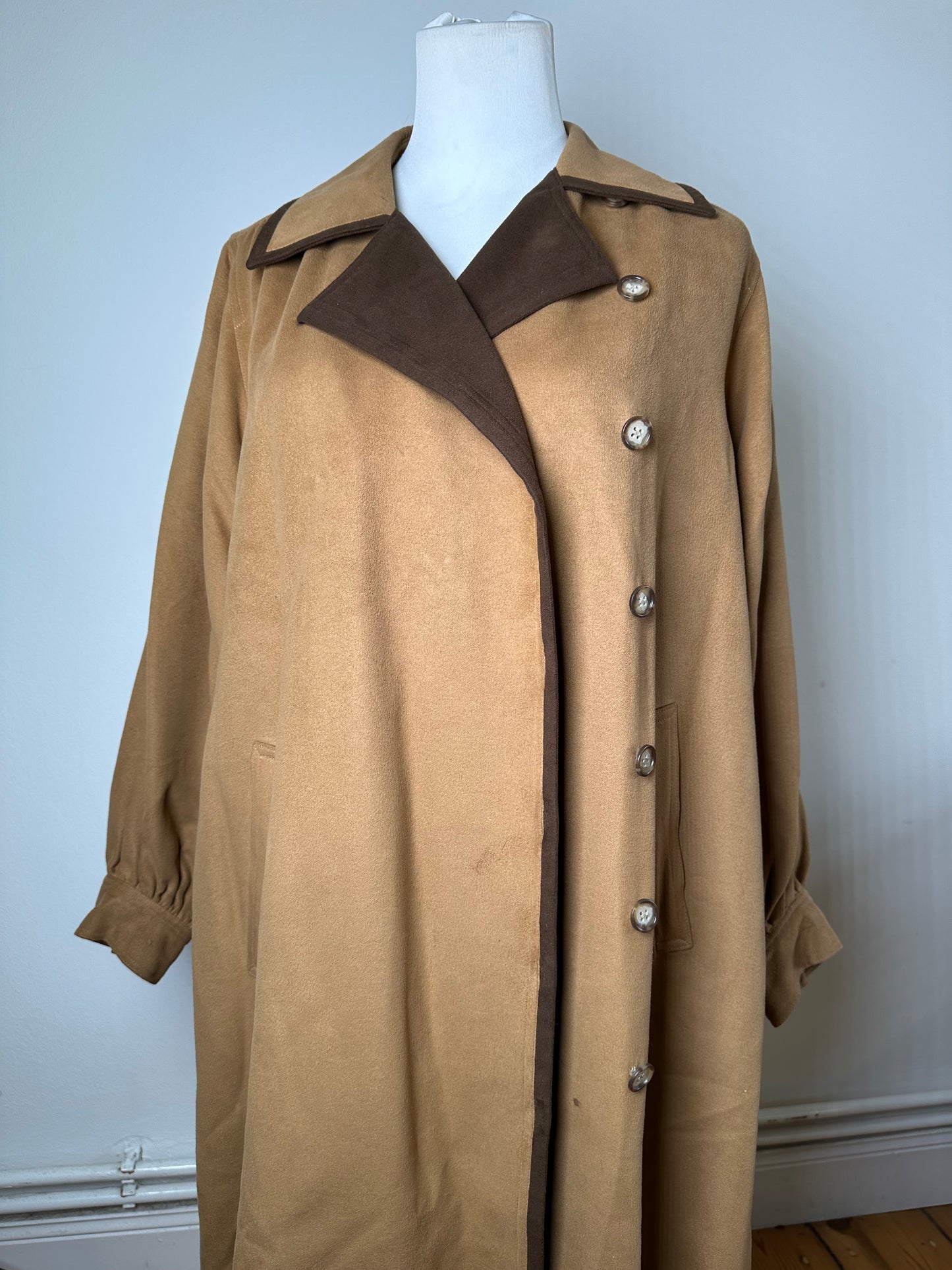Vintage Saint Laurent Suede Coat Beige Brown M