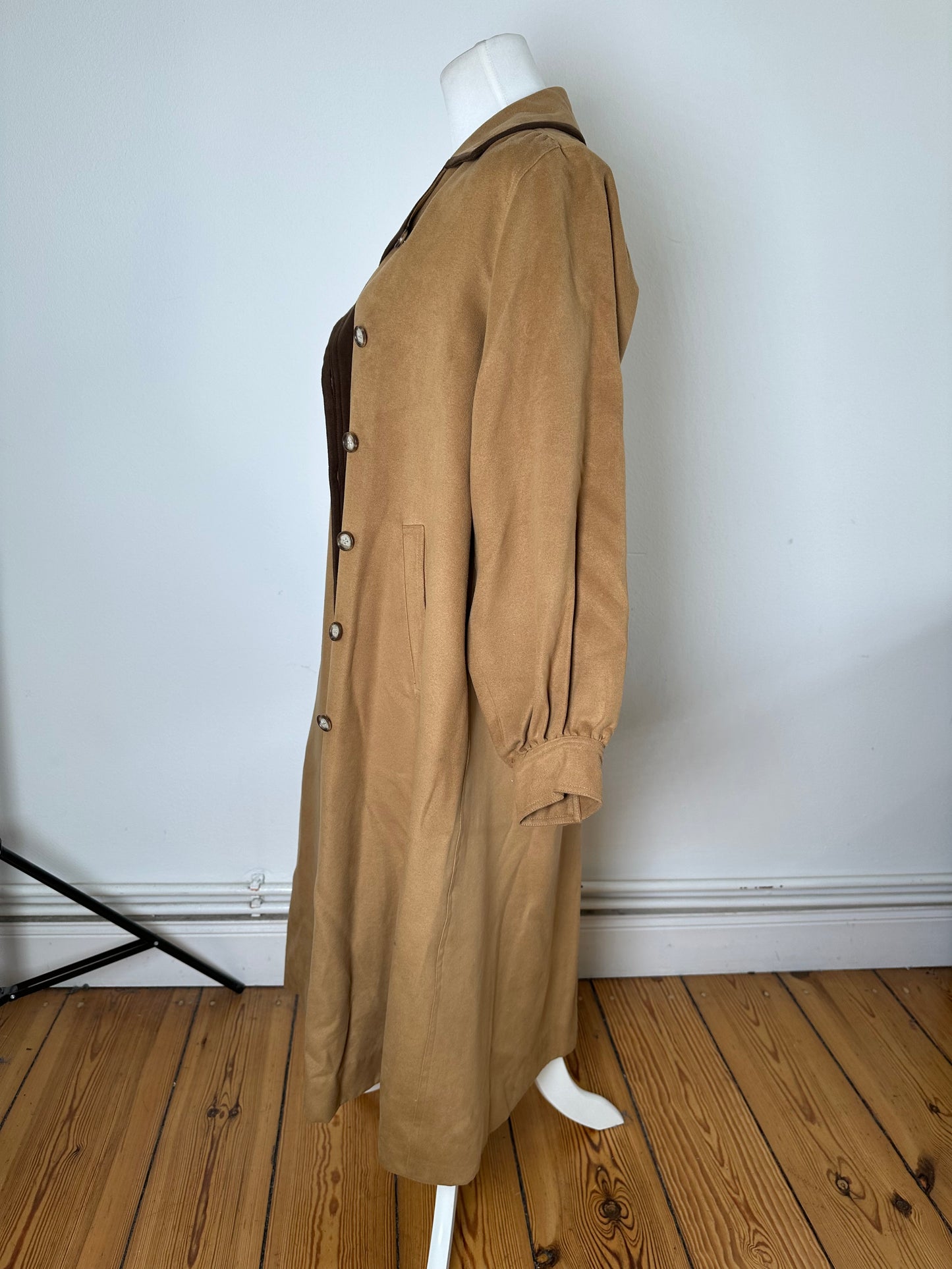 Vintage Saint Laurent Suede Coat Beige Brown M