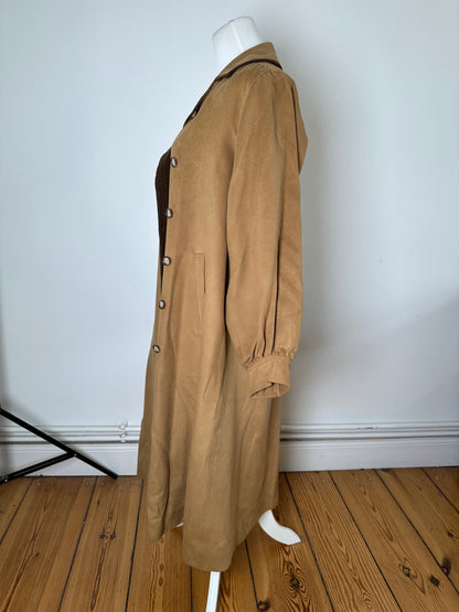 Vintage Saint Laurent Suede Coat Beige Brown M