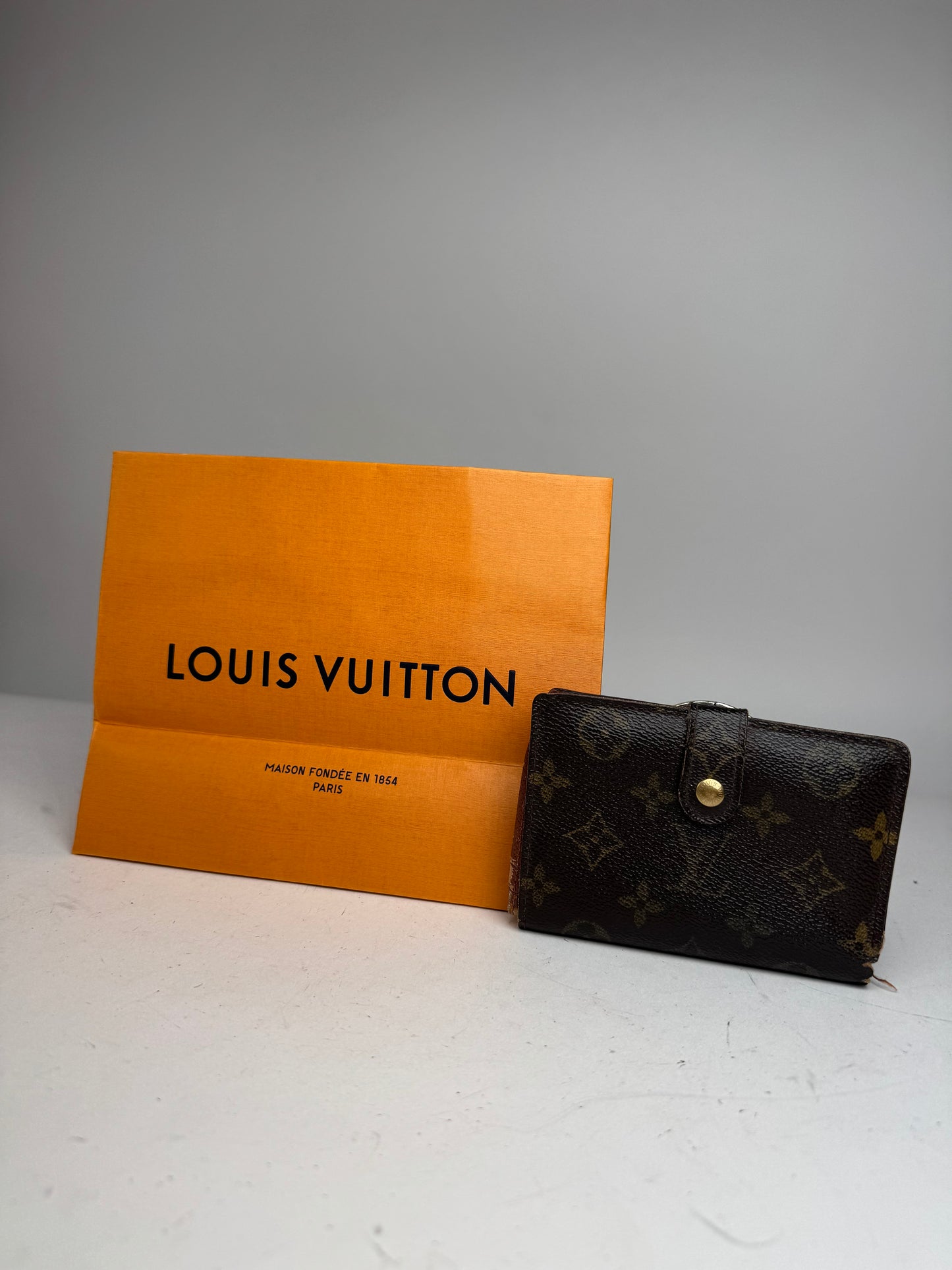 Vintage Louis Vuitton Leather Monogram Wallet Brown