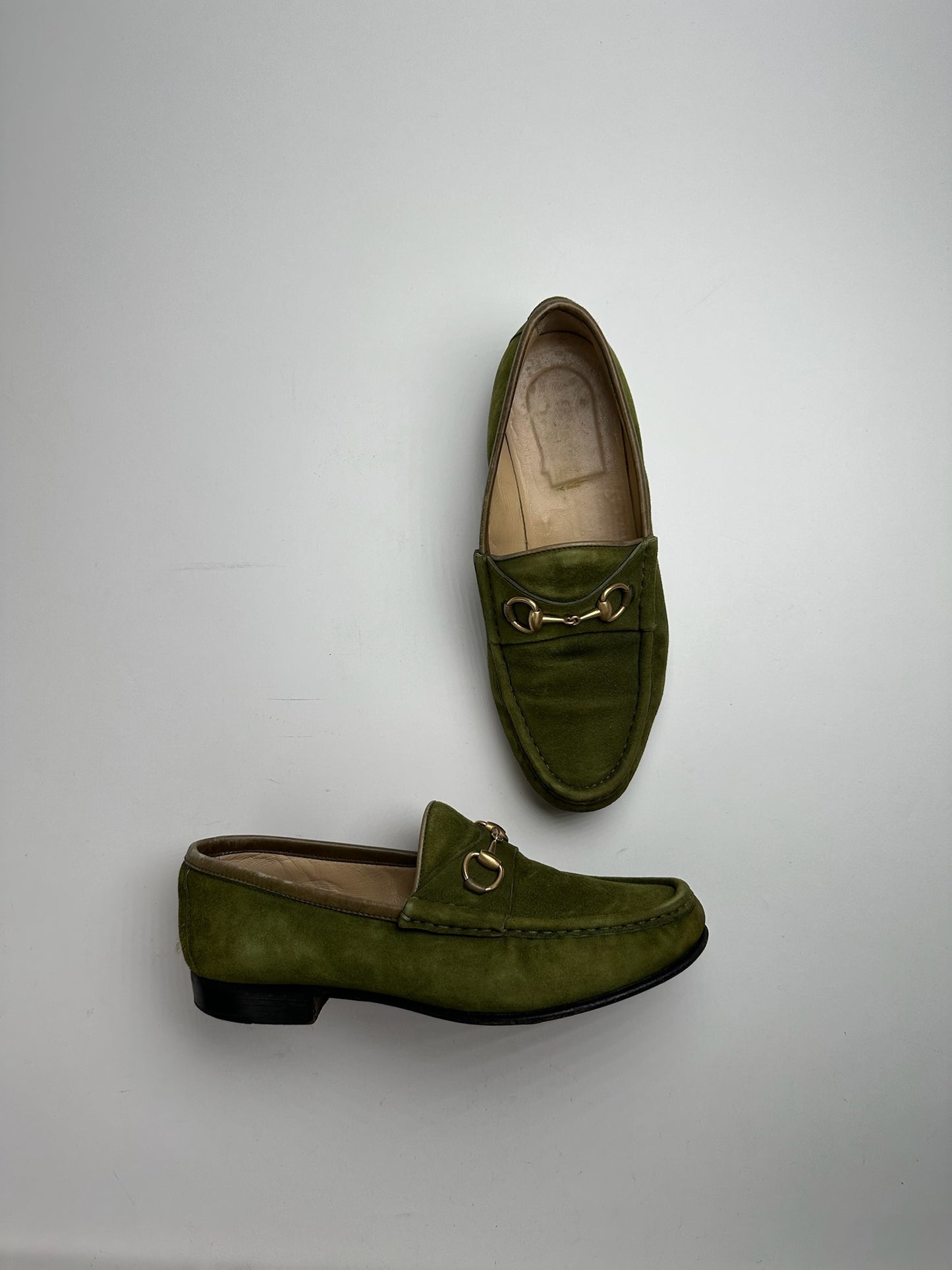 Vintage Gucci Suede Loafer Green