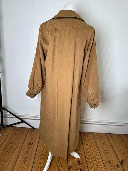 Vintage Saint Laurent Suede Coat Beige Brown M