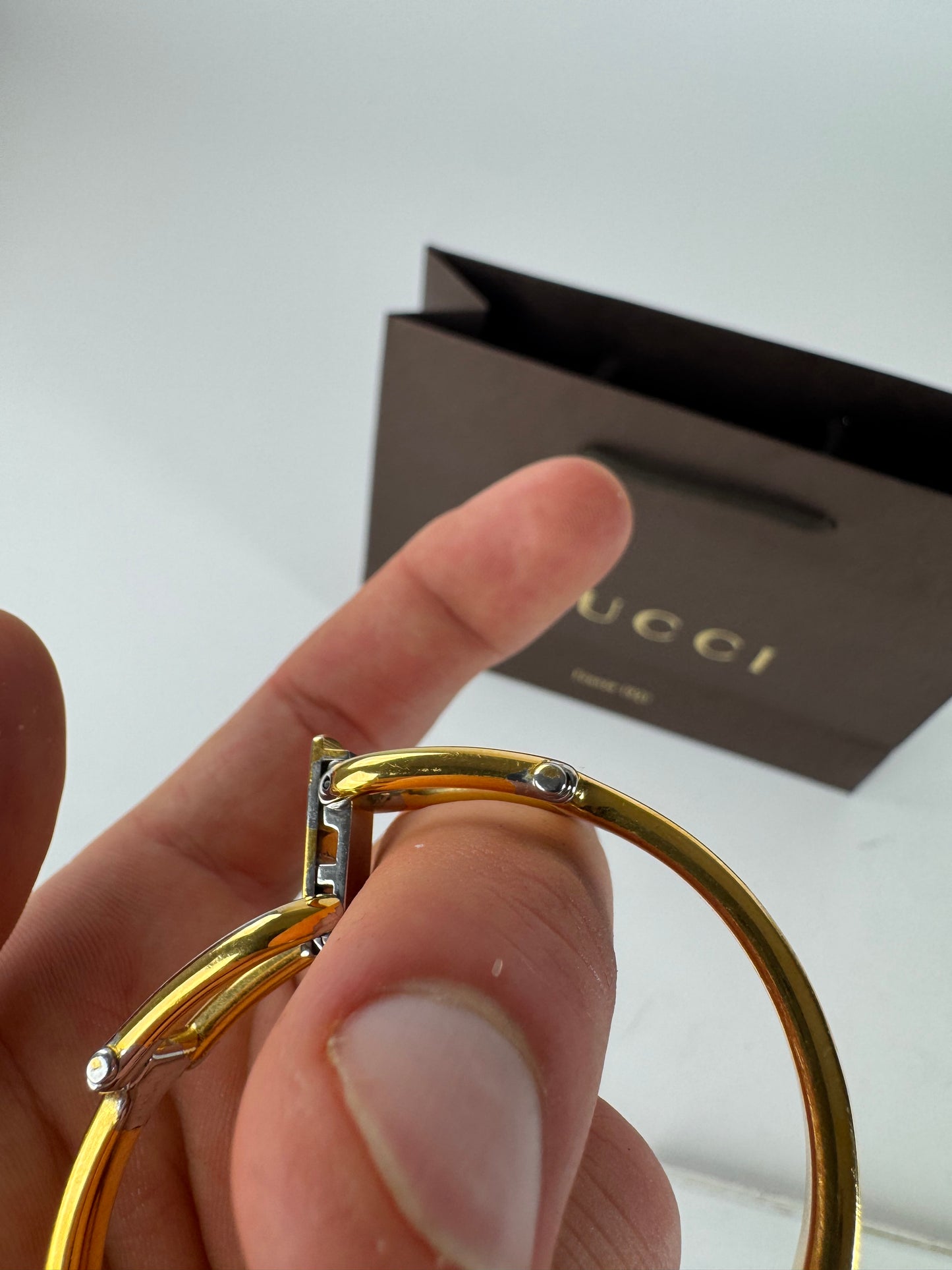 Vintage Gucci Horsebit steel watch gold