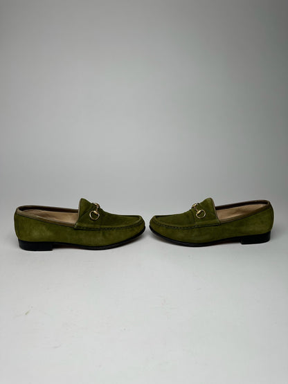 Vintage Gucci Suede Loafer Green