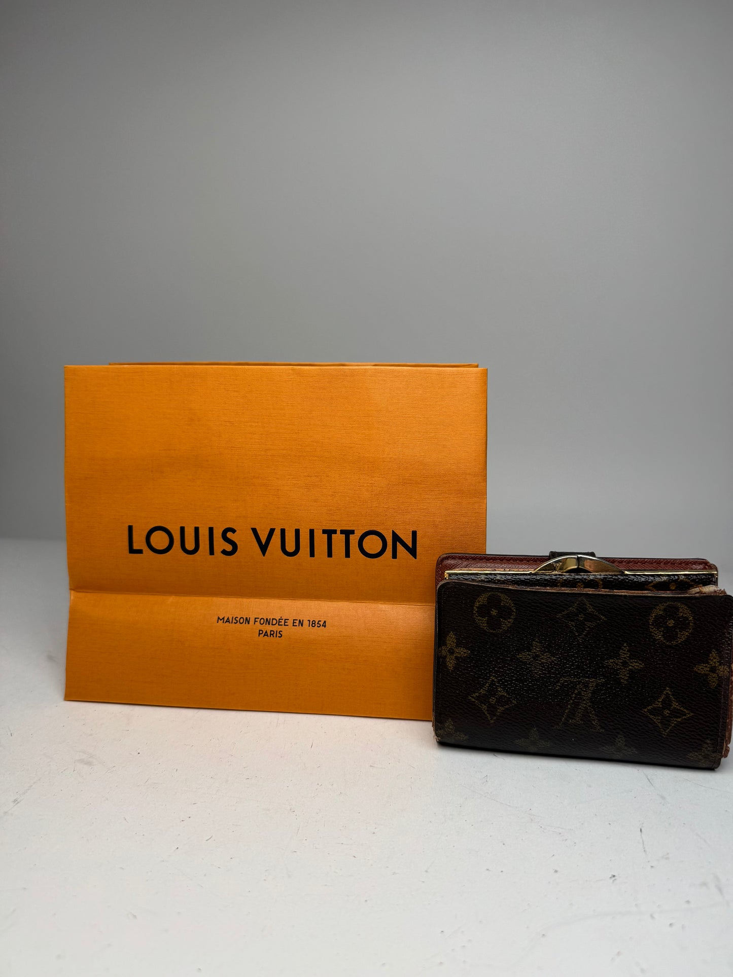 Vintage Louis Vuitton Leather Monogram Wallet Brown
