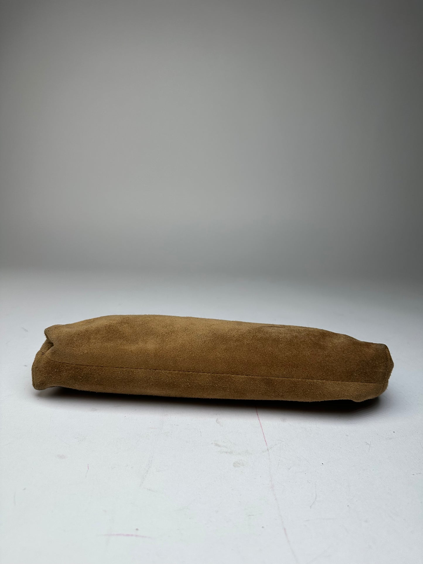 Vintage Loewe Madrid Suede Leather Anagram Clutch Camel Brown