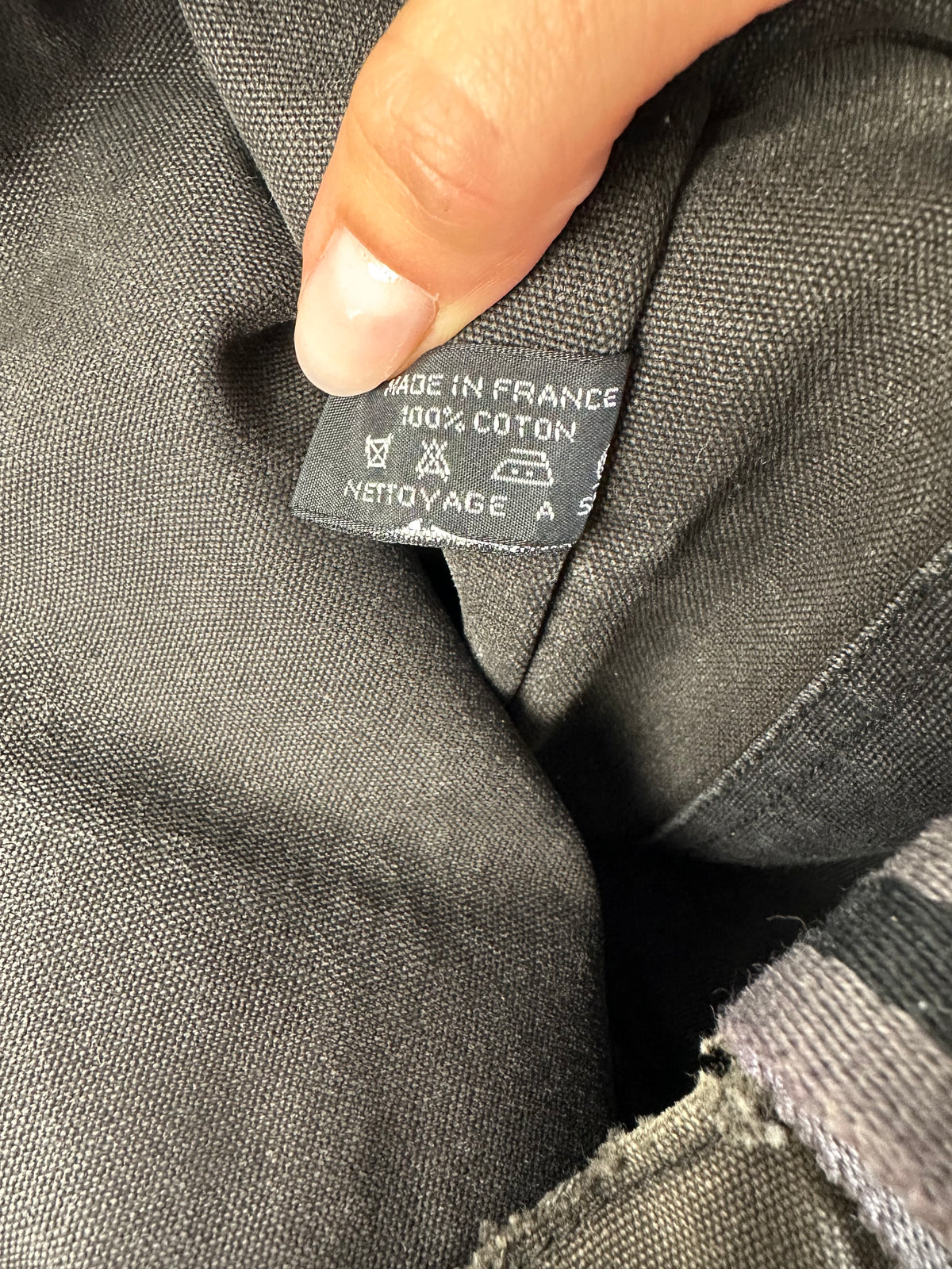 Vintage Hermès Canvas Tote Black Grey Silver