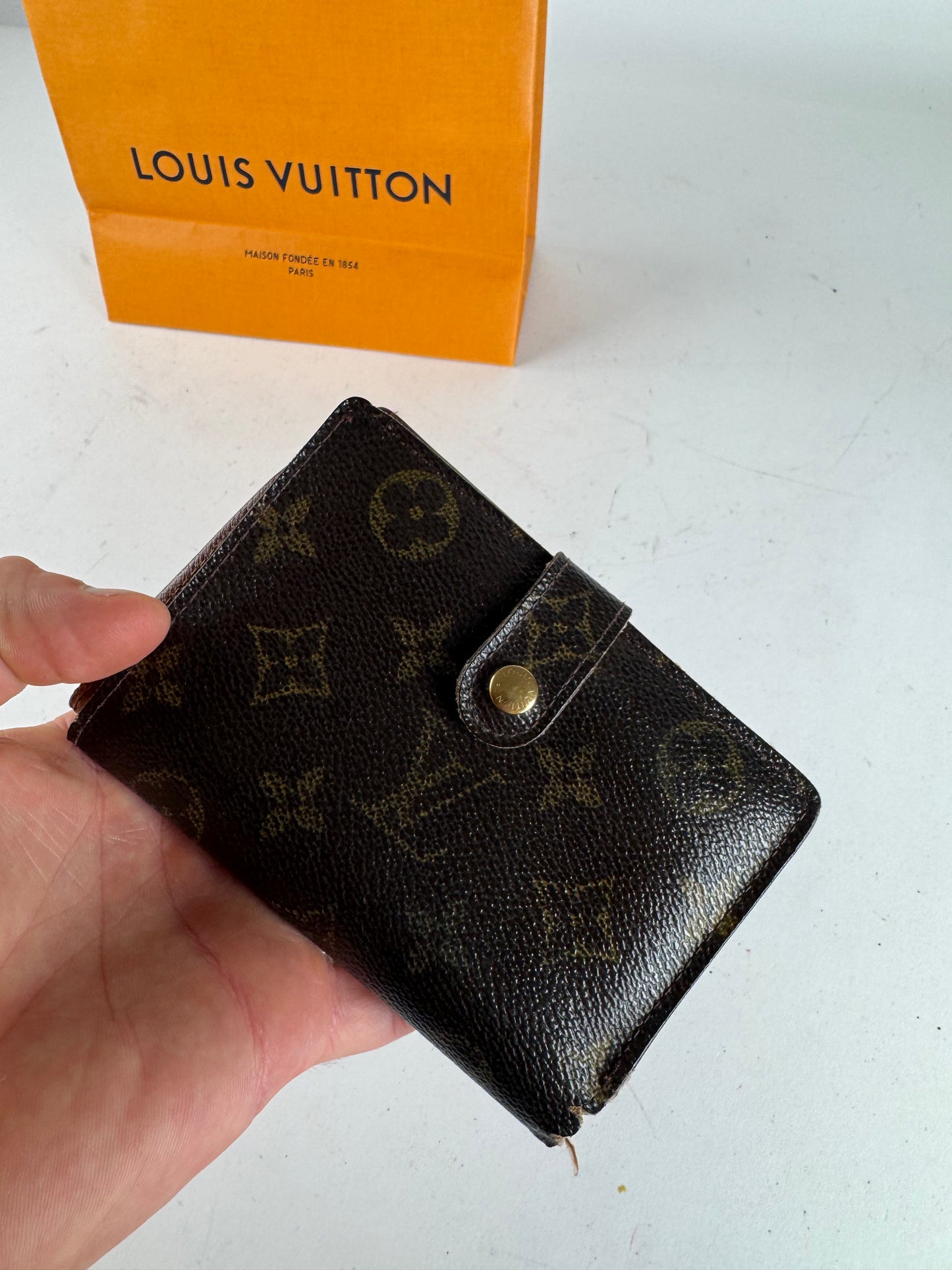 Vintage Louis Vuitton Leather Monogram Wallet Brown