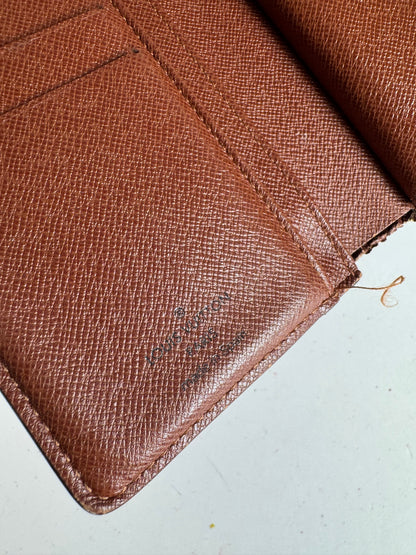 Vintage Louis Vuitton Leather Monogram Wallet Brown