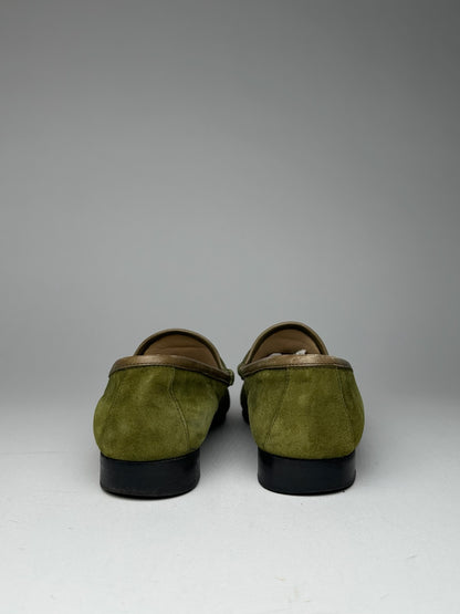 Vintage Gucci Suede Loafer Green