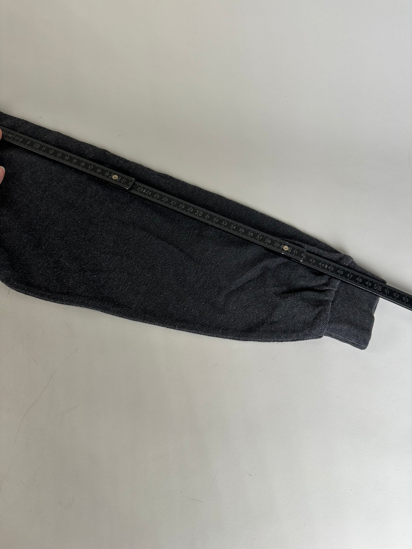 Vintage Burberry Men's Cotton Long Sleeve Polo Shirt Charcoal Grey M