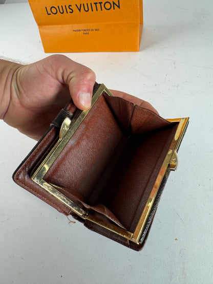 Vintage Louis Vuitton Leather Monogram Wallet Brown