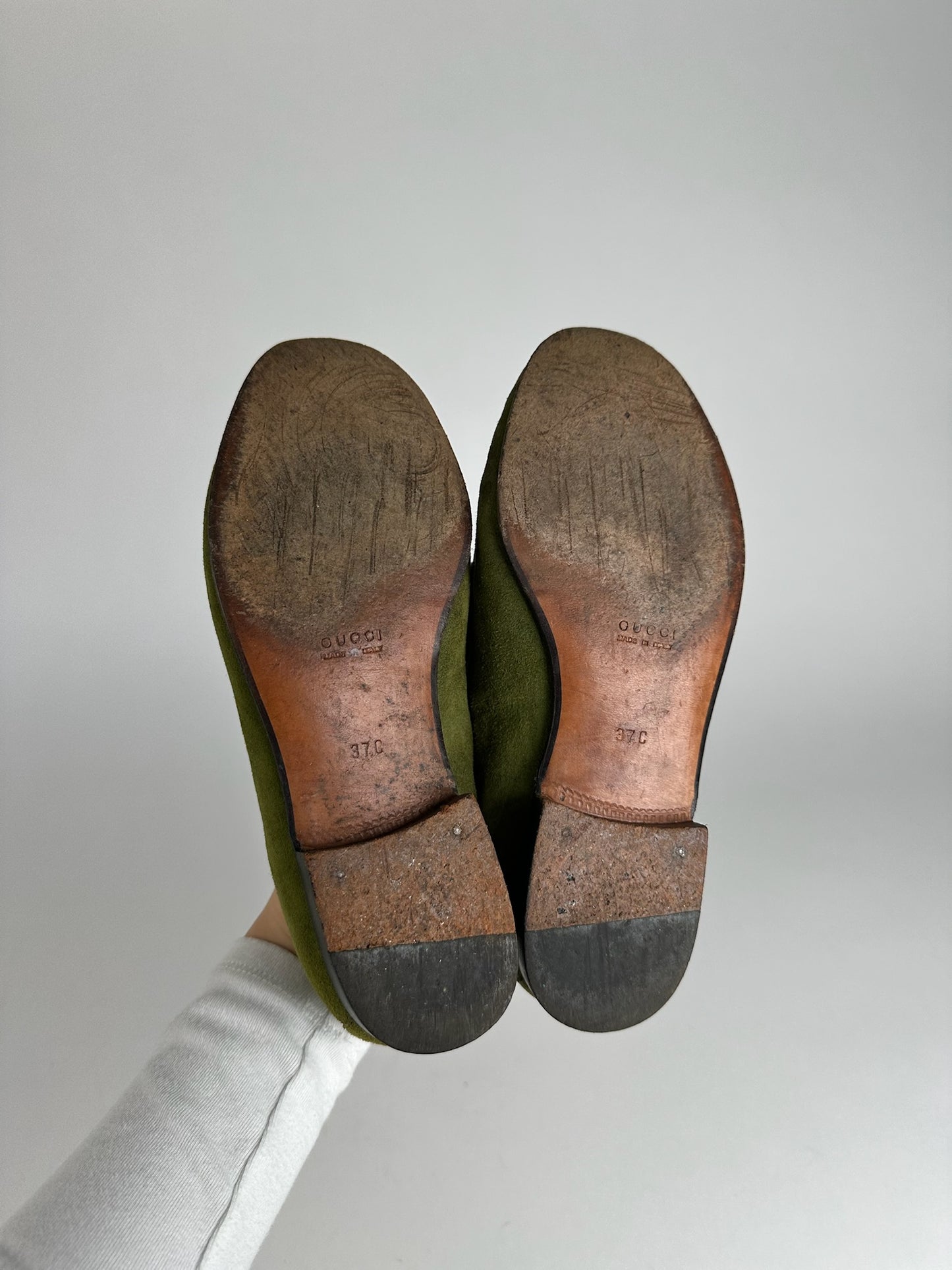 Vintage Gucci Suede Loafer Green