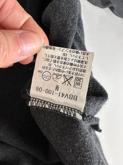 Vintage Burberry Men's Cotton Long Sleeve Polo Shirt Charcoal Grey M