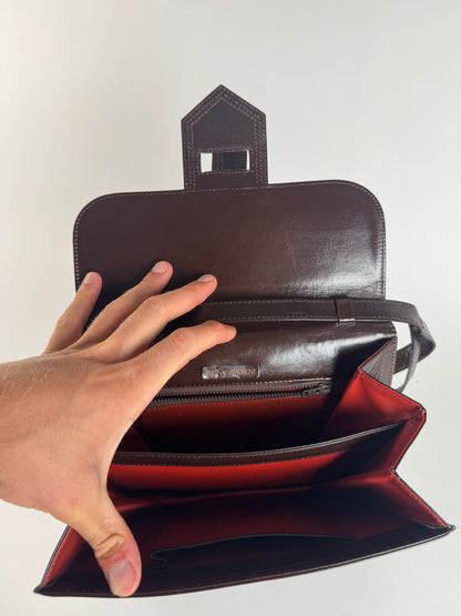 Sac vintage Yves Saint Laurent 2Way en cuir marron