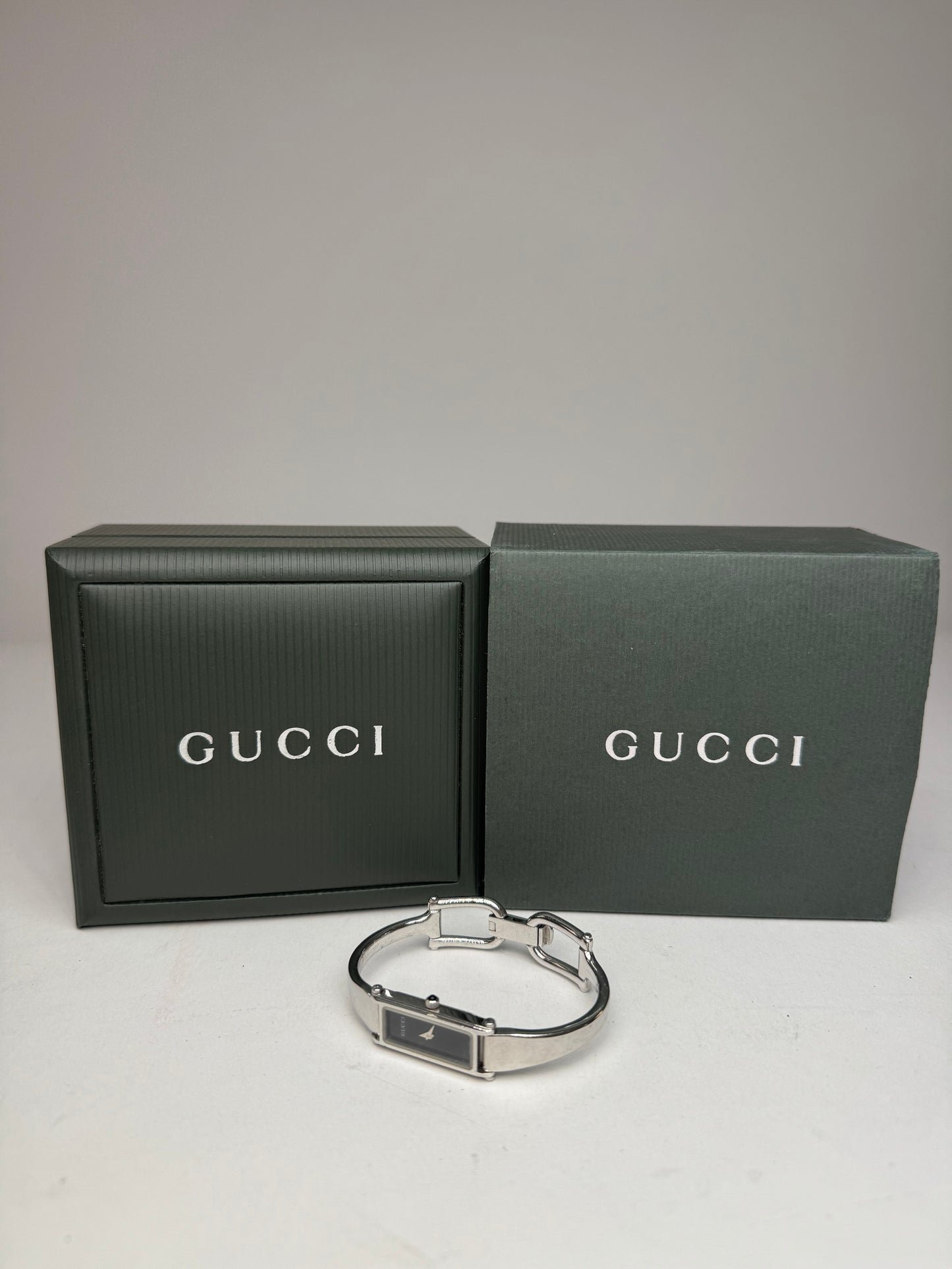 Vintage Gucci Horsebit quartz Watch Silver with case