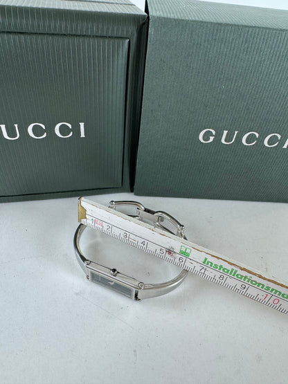 Vintage Gucci Horsebit quartz Watch Silver with case