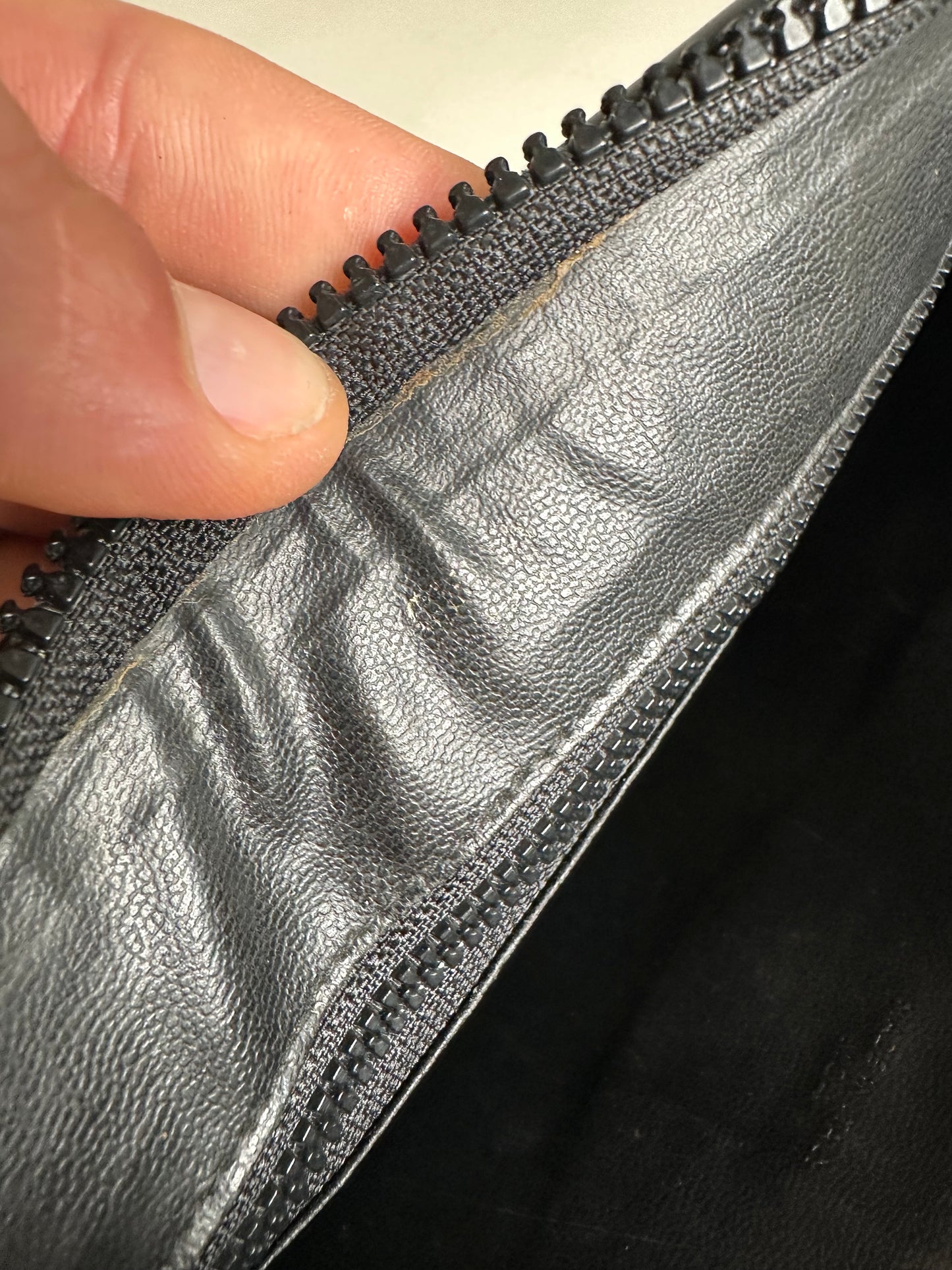 Vintage Celine Leather Clutch Black Silver