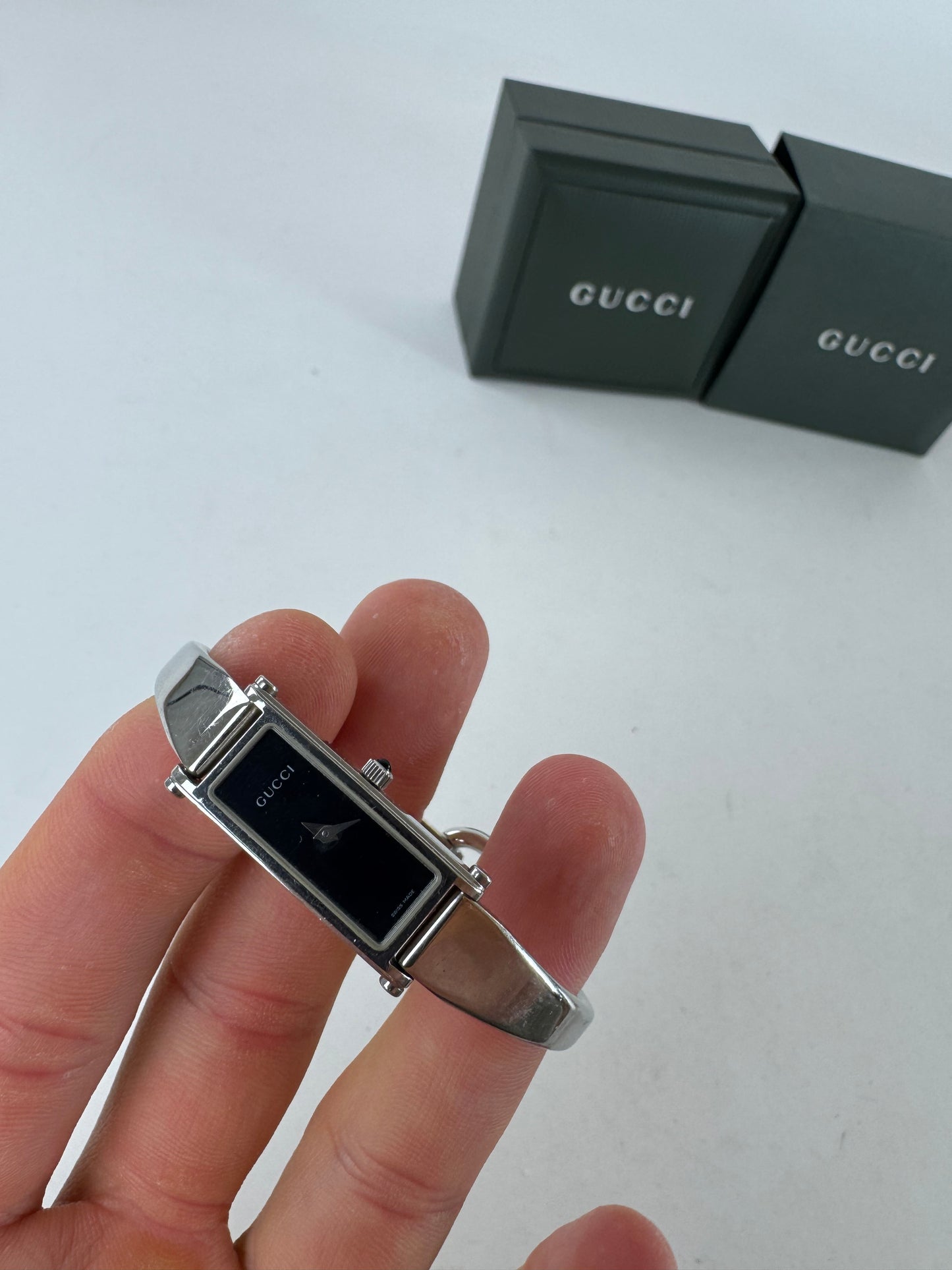 Vintage Gucci Horsebit quartz Watch Silver with case