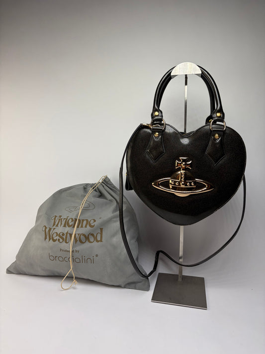 Vintage Vivienne Westwood Patent Structured Top-Handle Bag Early 2000s Black