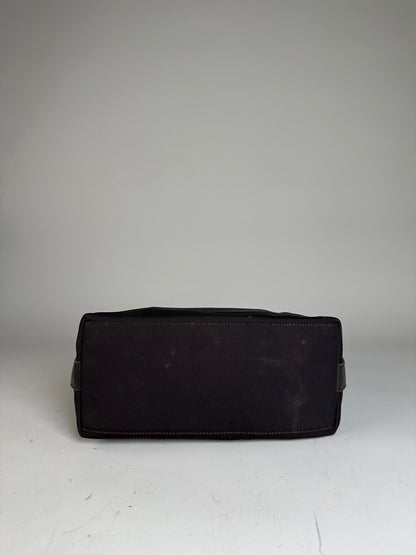 Vintage Gucci Fabric Shoulder Bag Black Silver