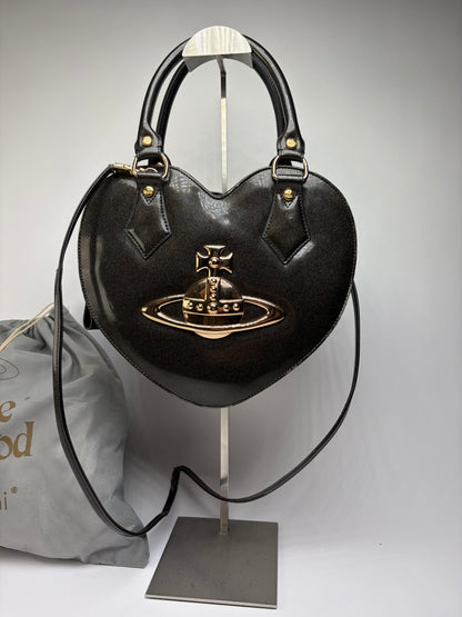 Vintage Vivienne Westwood Patent Structured Top-Handle Bag Early 2000s Black