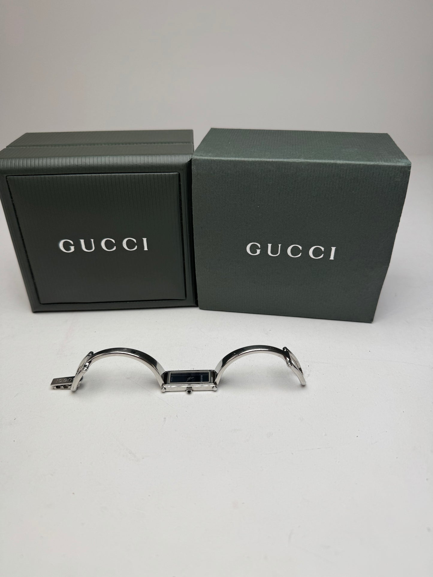 Vintage Gucci Horsebit quartz Watch Silver with case