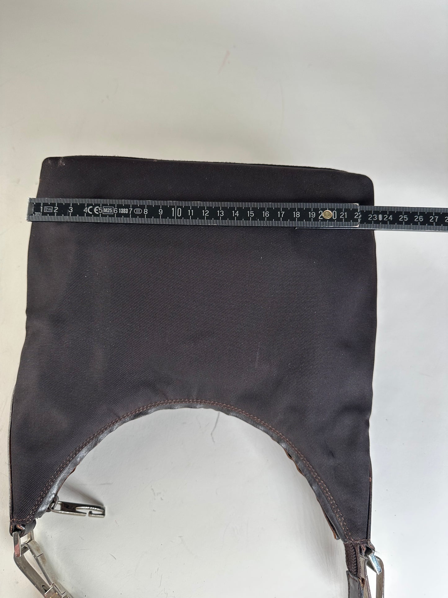 Vintage Gucci Fabric Shoulder Bag Black Silver